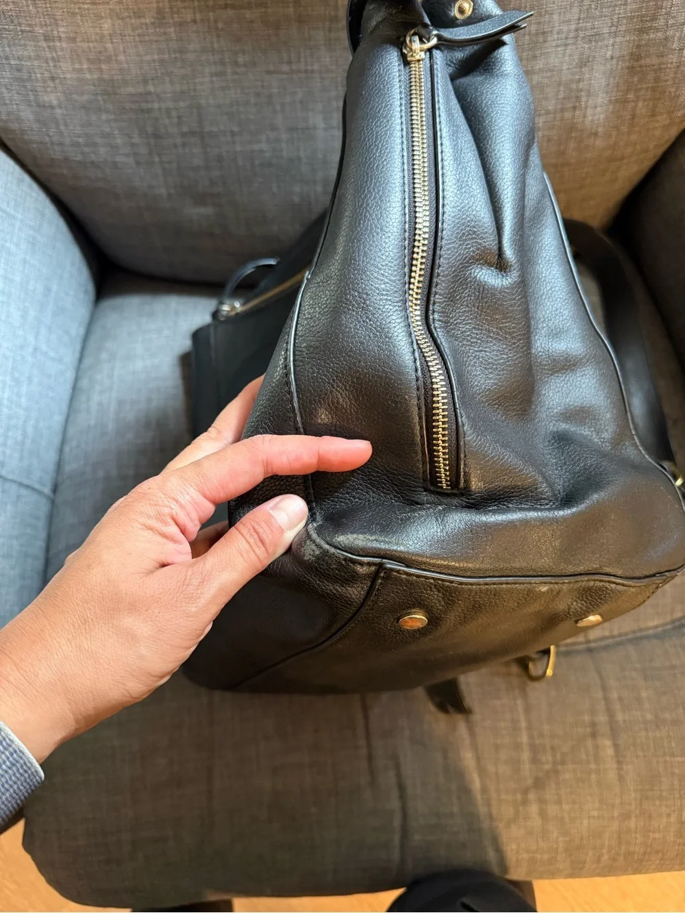 Mina Baie Full Leather Harper Diaper Bag Backpack
